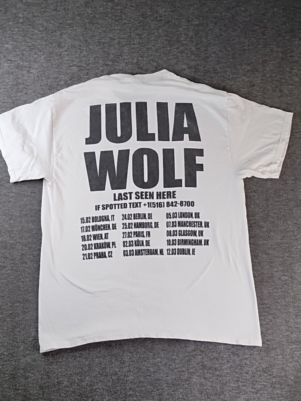 Julia Wolf White Graphic Tour T-Shirt